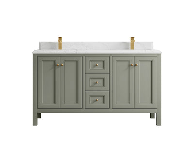 Nashville 60 in. W x 22 in. D Double Sink Bathroom Vanity - Willow Bath and Vanity