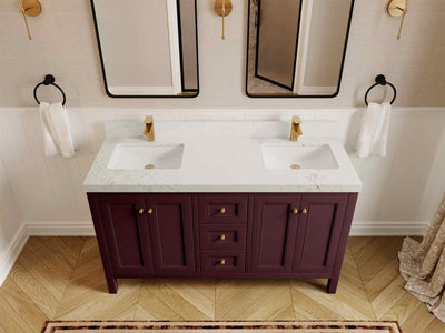 Nashville 60 in. W x 22 in. D Double Sink Bathroom Vanity - Willow Bath and Vanity