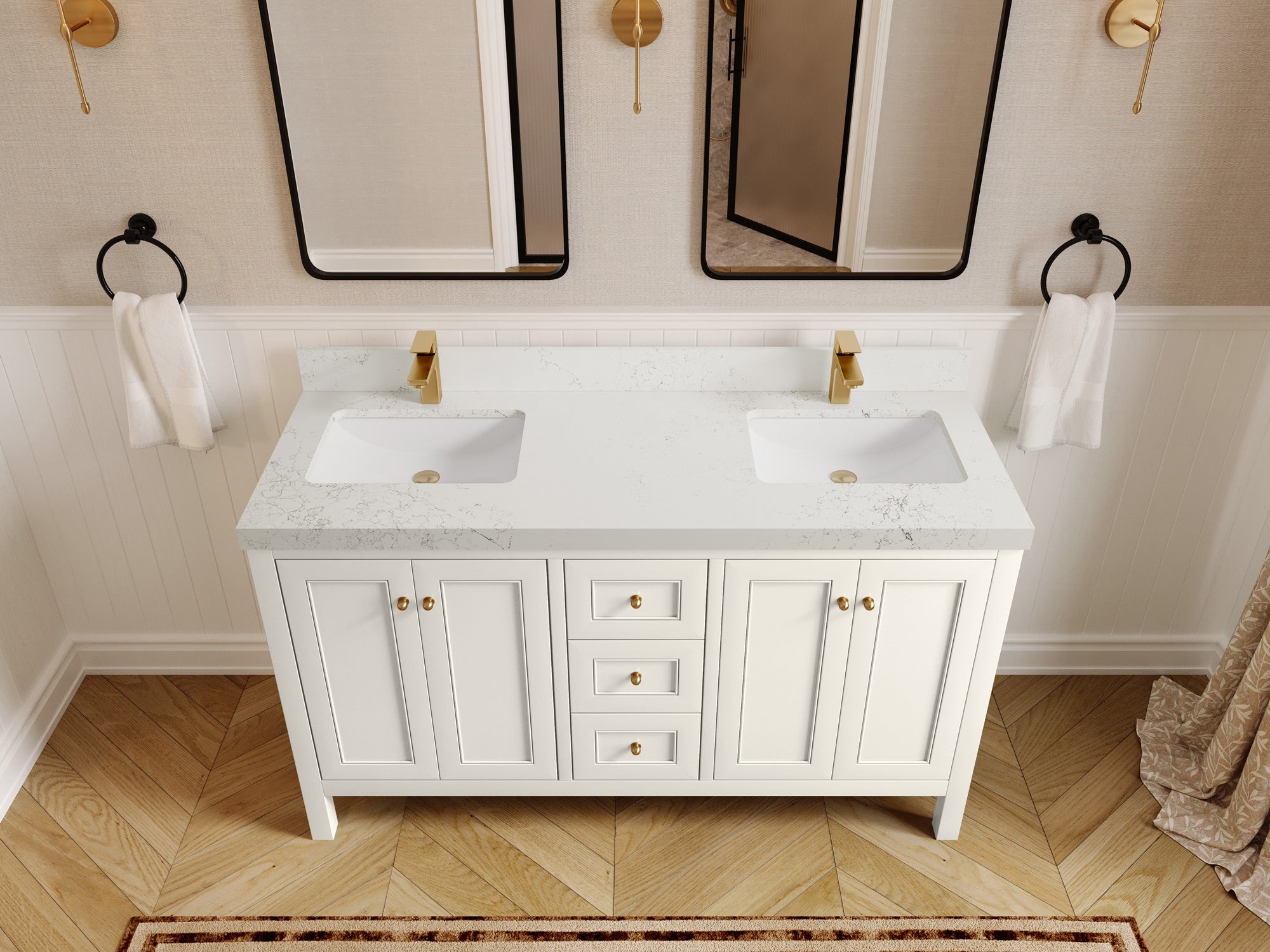 Nashville 60 in. W x 22 in. D Double Sink Bathroom Vanity - Willow Bath and Vanity