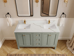 Nashville 60 in. W x 22 in. D Double Sink Bathroom Vanity - photo 32