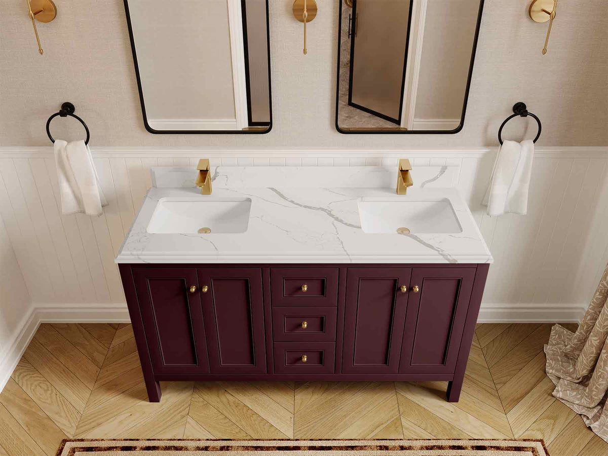 Nashville 60 in. W x 22 in. D Double Sink Bathroom Vanity - Willow Bath and Vanity
