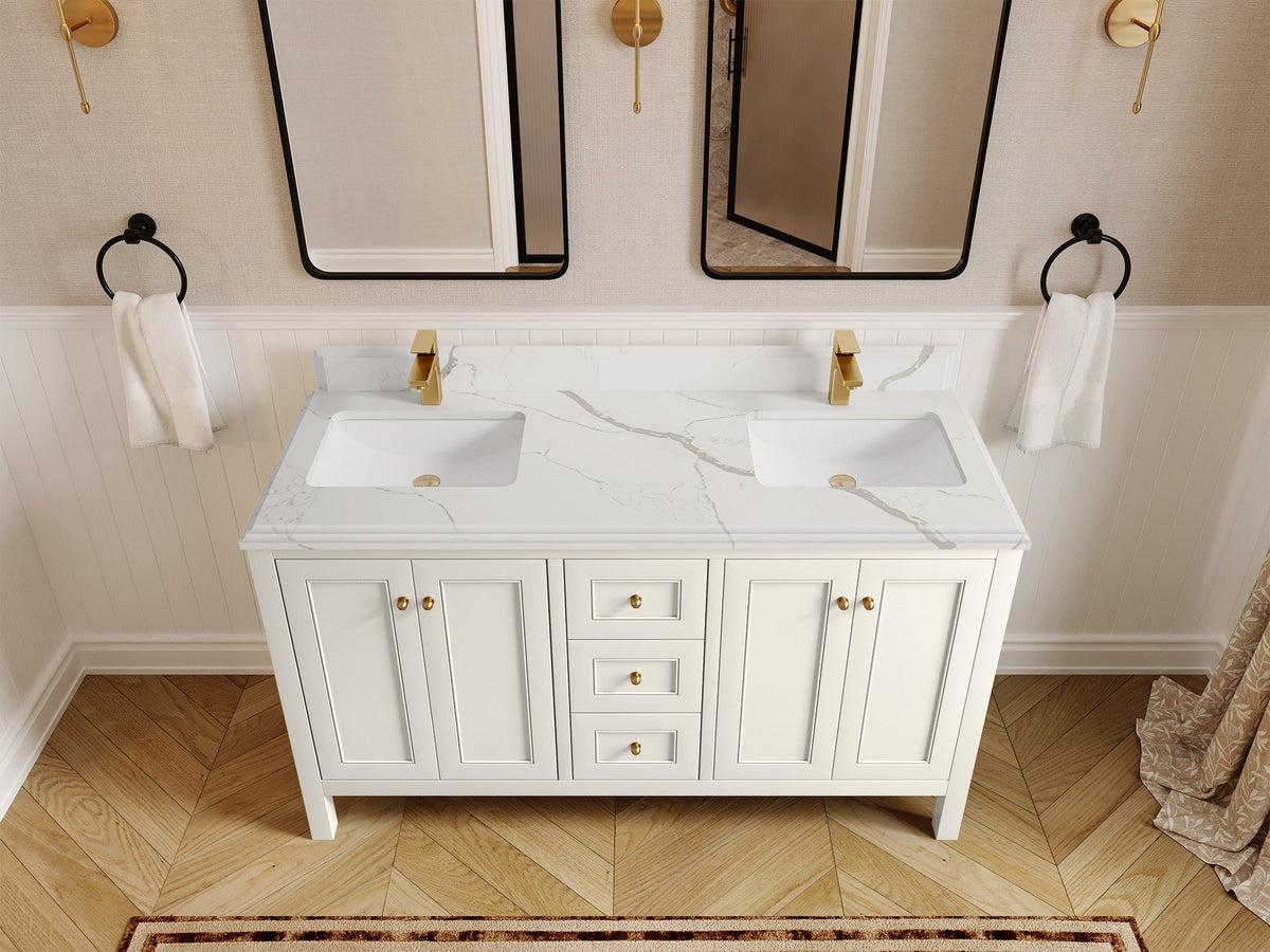 Nashville 60 in. W x 22 in. D Double Sink Bathroom Vanity - Willow Bath and Vanity