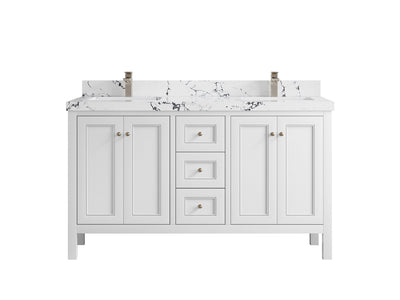 Nashville 60 in. W x 22 in. D Double Sink Bathroom Vanity - Willow Bath and Vanity