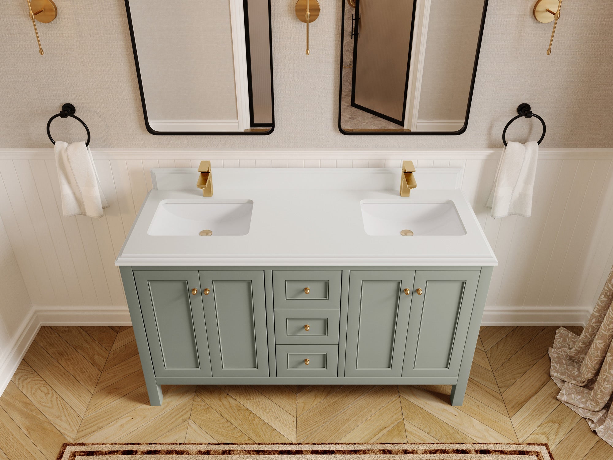 Nashville 60 in. W x 22 in. D Double Sink Bathroom Vanity - Willow Bath and Vanity