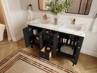 Nashville 60 in. W x 22 in. D Double Sink Bathroom Vanity - Willow Bath and Vanity