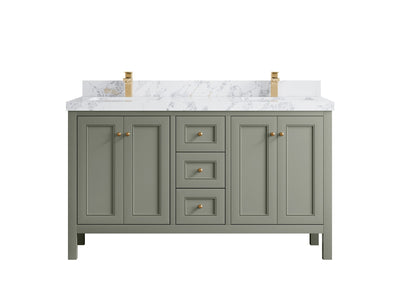 Nashville 60 in. W x 22 in. D Double Sink Bathroom Vanity - Willow Bath and Vanity