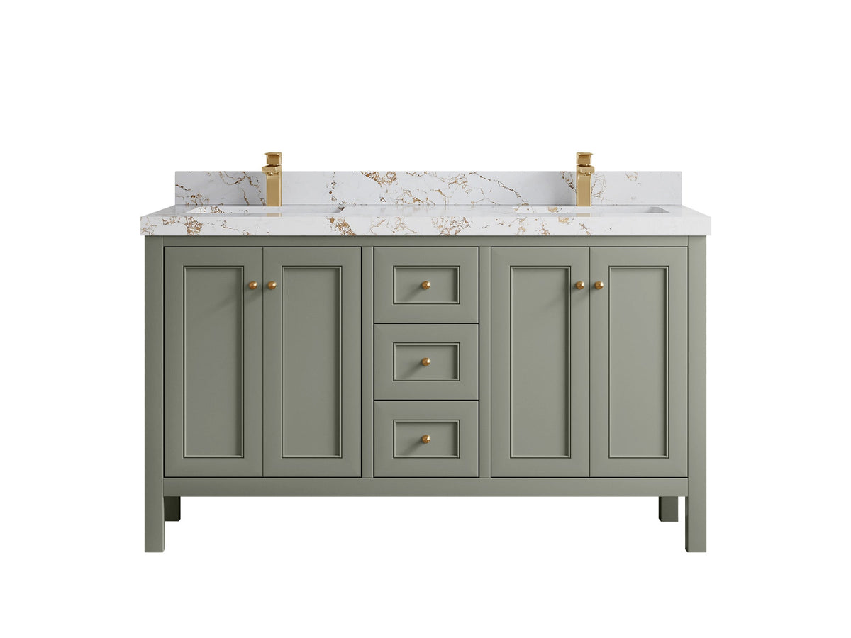 Nashville 60 in. W x 22 in. D Double Sink Bathroom Vanity - Willow Bath and Vanity