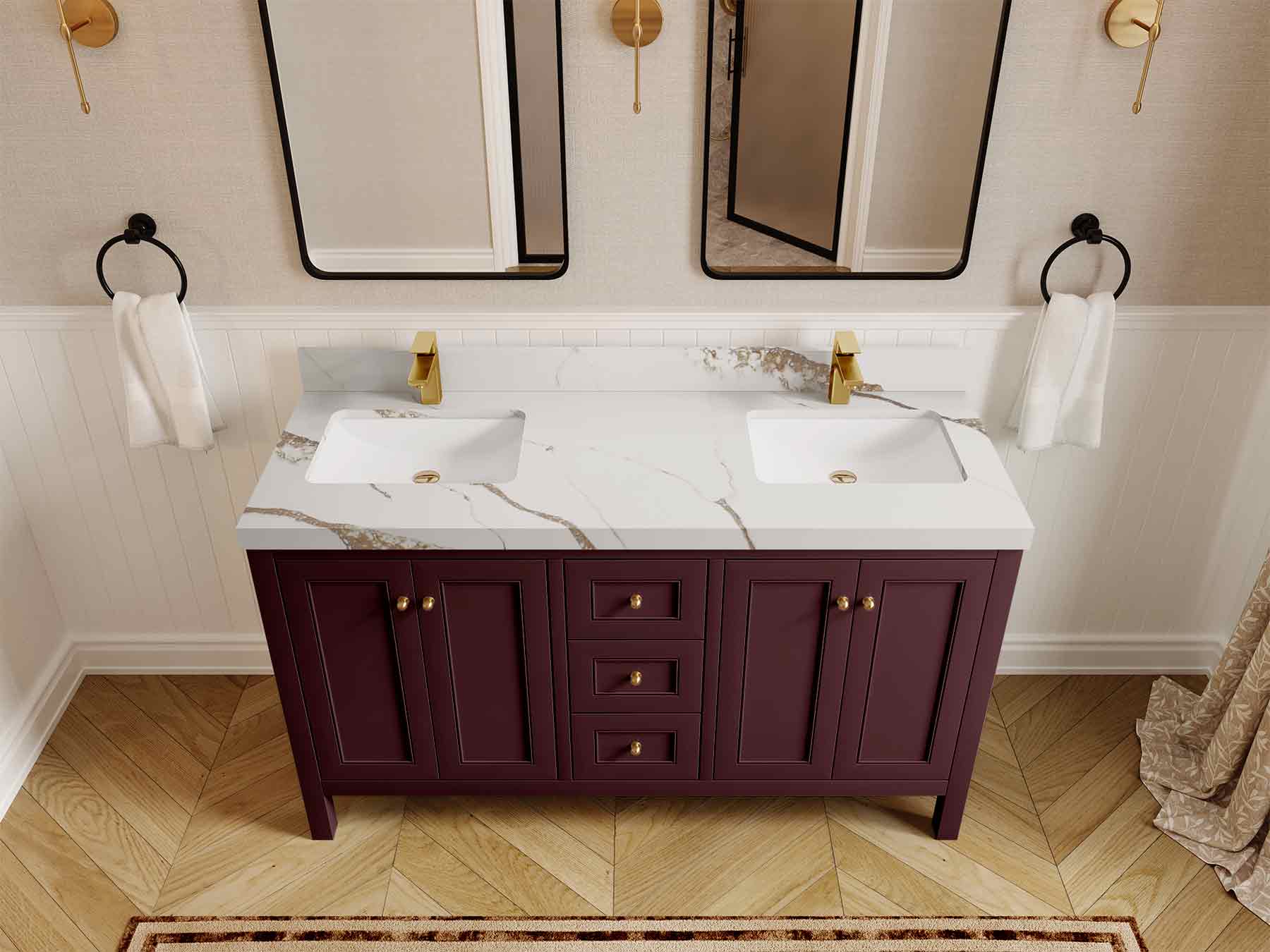 Nashville 60 in. W x 22 in. D Double Sink Bathroom Vanity - Willow Bath and Vanity
