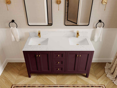 Nashville 60 in. W x 22 in. D Double Sink Bathroom Vanity - Willow Bath and Vanity
