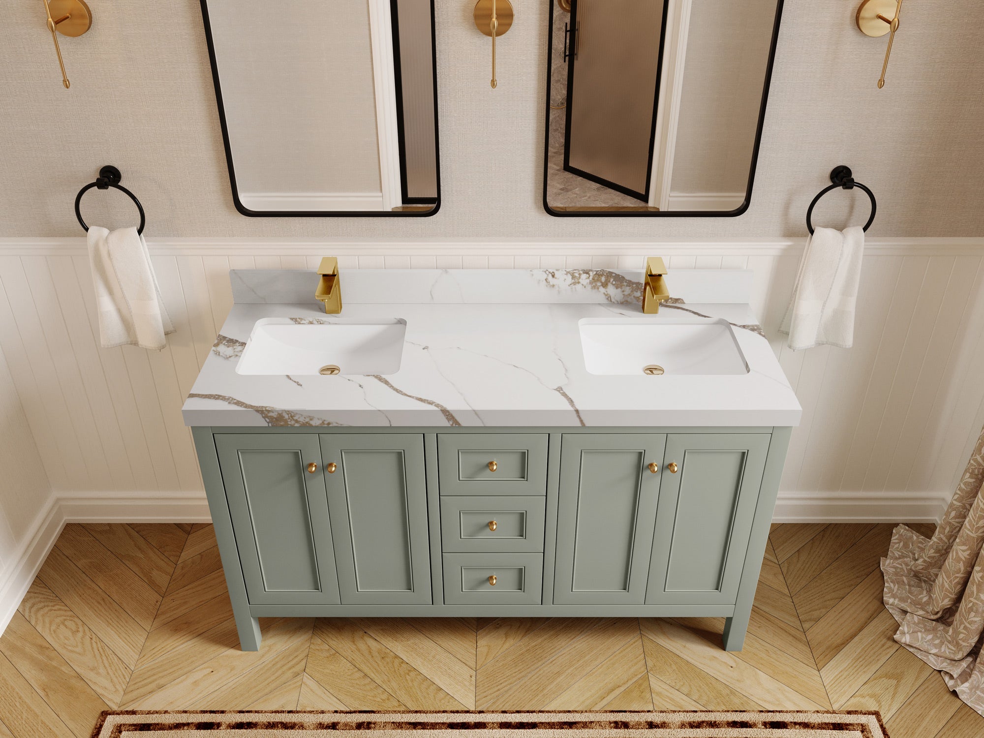 Nashville 60 in. W x 22 in. D Double Sink Bathroom Vanity - Willow Bath and Vanity