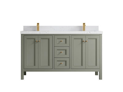 Nashville 60 in. W x 22 in. D Double Sink Bathroom Vanity - Willow Bath and Vanity