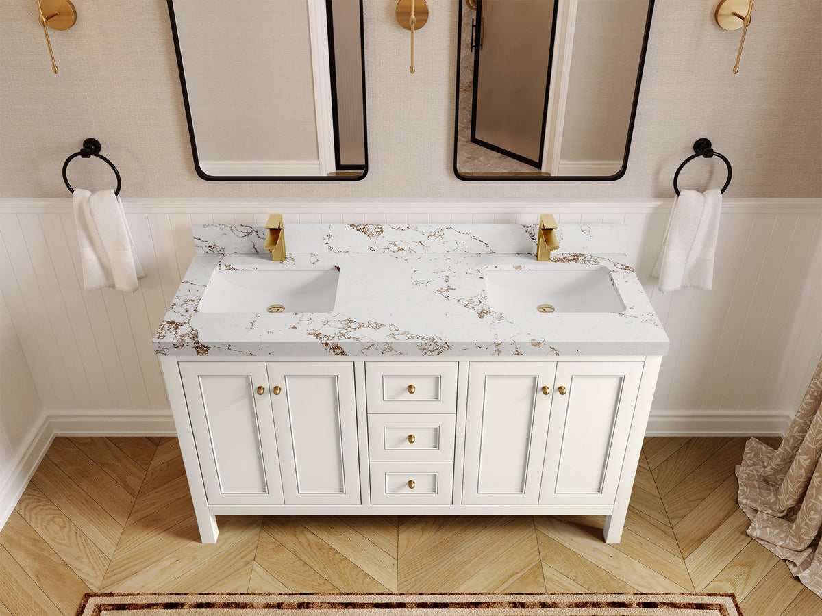Nashville 60 in. W x 22 in. D Double Sink Bathroom Vanity - Willow Bath and Vanity