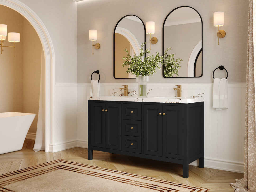 Nashville 60 in. W x 22 in. D Double Sink Bathroom Vanity - Willow Bath and Vanity