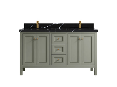 Nashville 60 in. W x 22 in. D Double Sink Bathroom Vanity - Willow Bath and Vanity