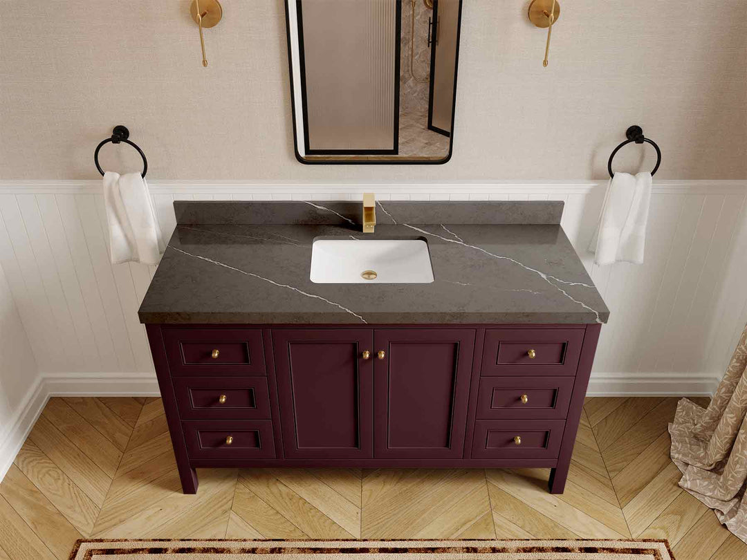 Nashville 60 in. W x 22 in. D Single Sink Bathroom Vanity | 
              
                Burgundy
                
                  
             - NAS_BGD_BRS_60S - photo №36