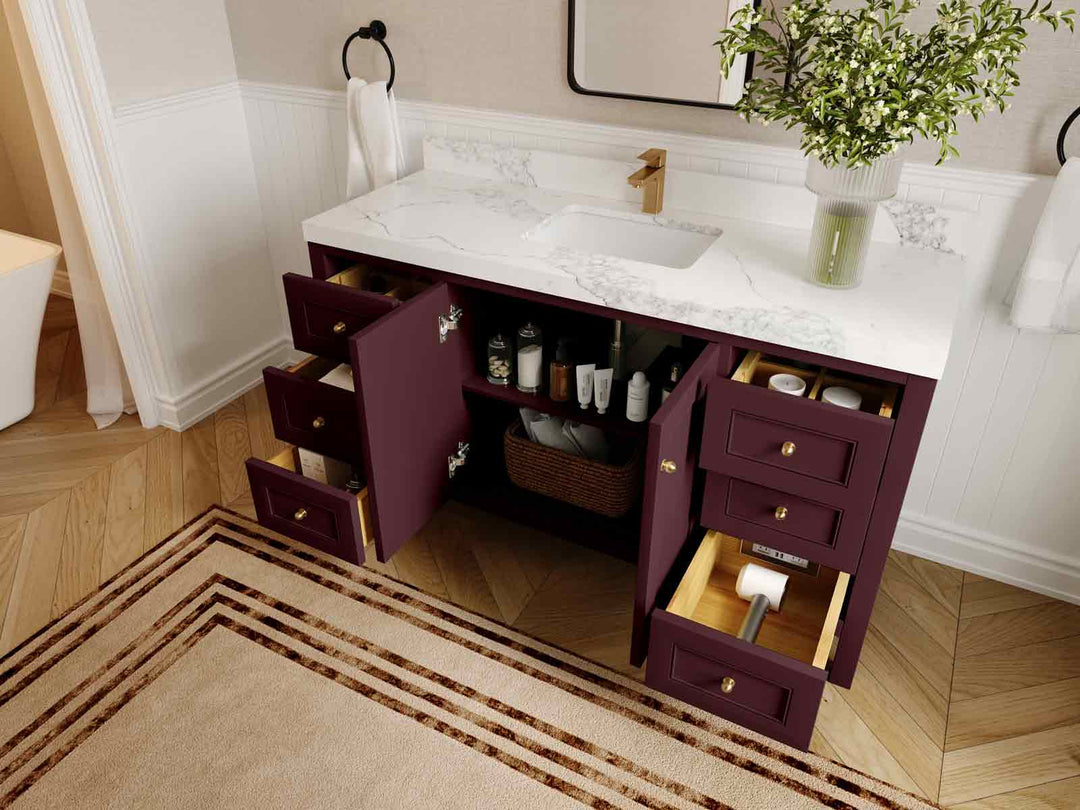 Nashville 60 in. W x 22 in. D Single Sink Bathroom Vanity | 
              
                Burgundy
                
                  
             - NAS_BGD_BRS_60S - photo №2