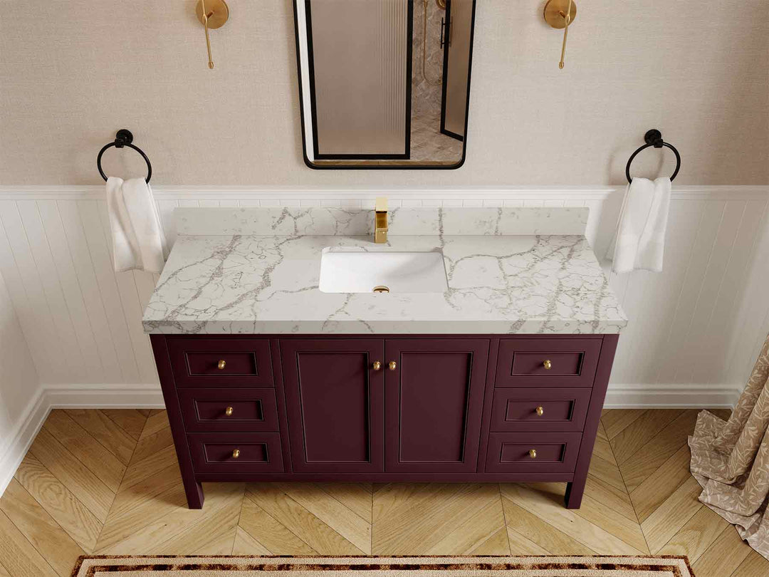 Nashville 60 in. W x 22 in. D Single Sink Bathroom Vanity | 
              
                Burgundy
                
                  
             - NAS_BGD_BRS_60S - photo №44