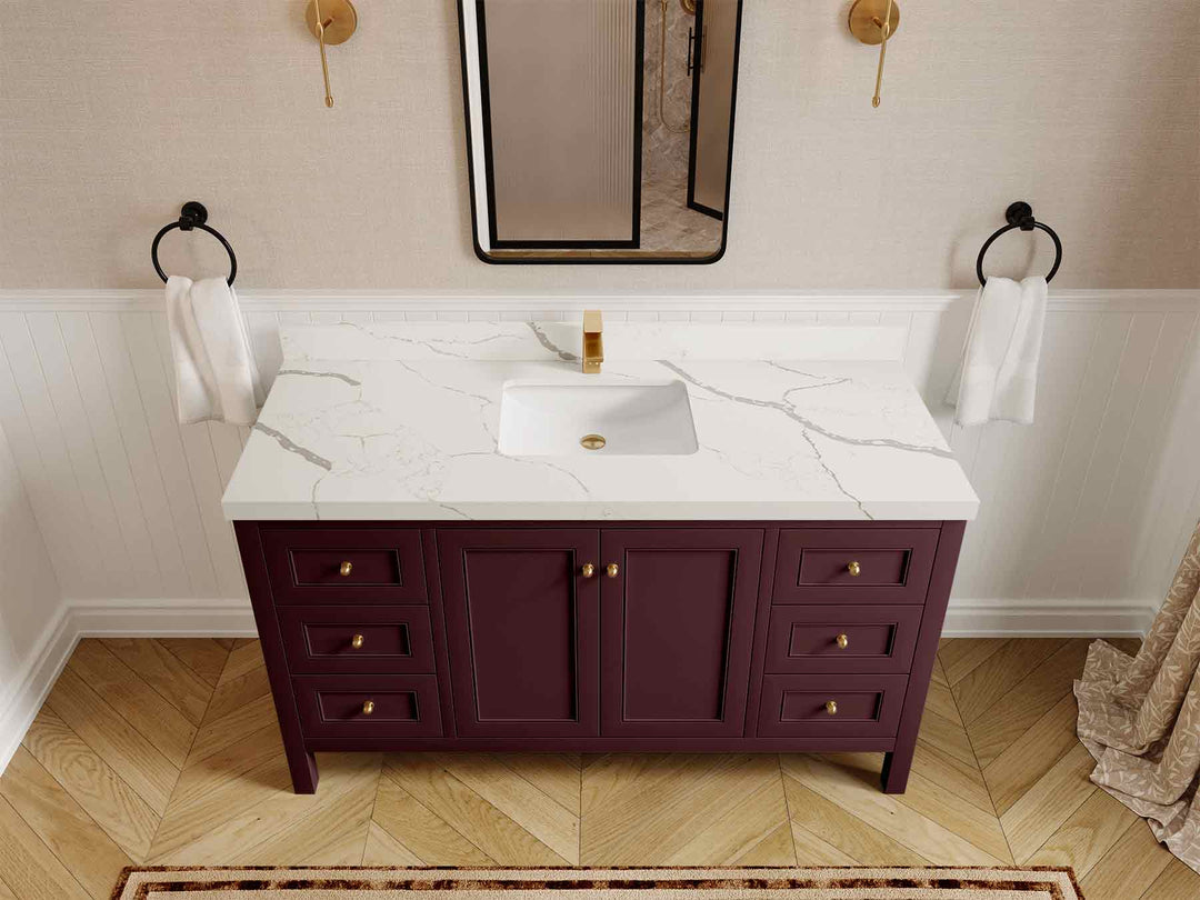 Nashville 60 in. W x 22 in. D Single Sink Bathroom Vanity | 
              
                Burgundy
                
                  
             - NAS_BGD_BRS_60S - photo №20