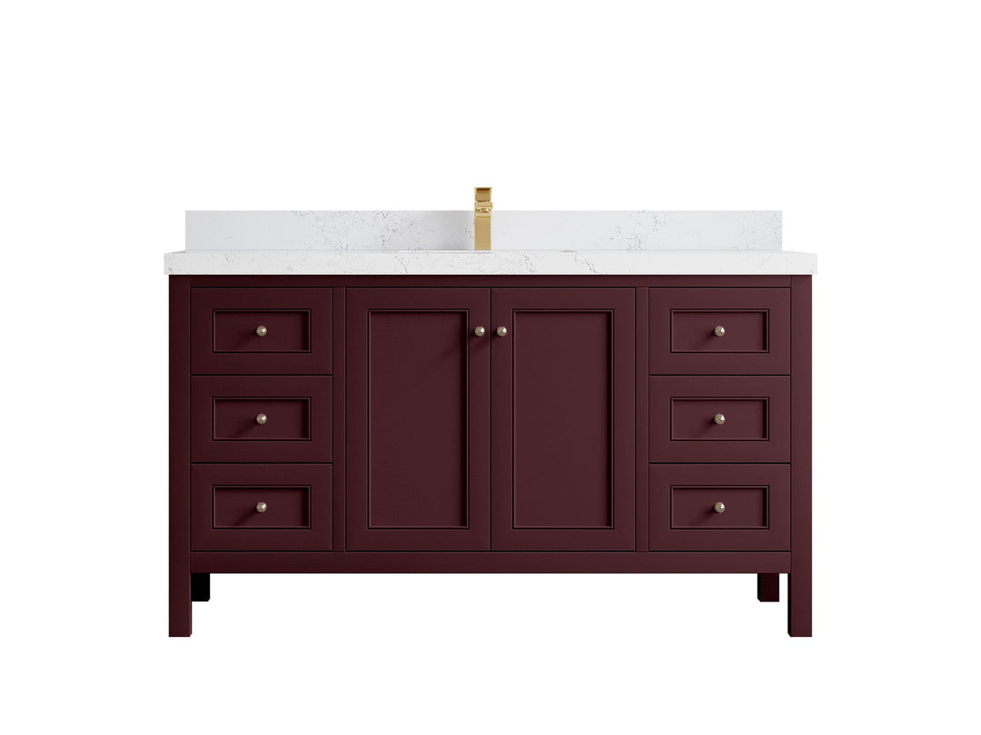 Nashville 60 in. W x 22 in. D Single Sink Bathroom Vanity | 
              
                Burgundy
                
                  
             - NAS_BGD_BRS_60S - photo №33