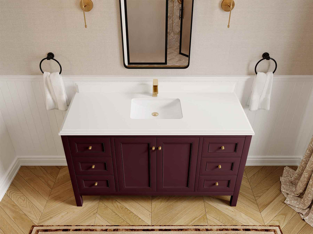 Nashville 60 in. W x 22 in. D Single Sink Bathroom Vanity | 
              
                Burgundy
                
                  
             - NAS_BGD_BRS_60S - photo №30