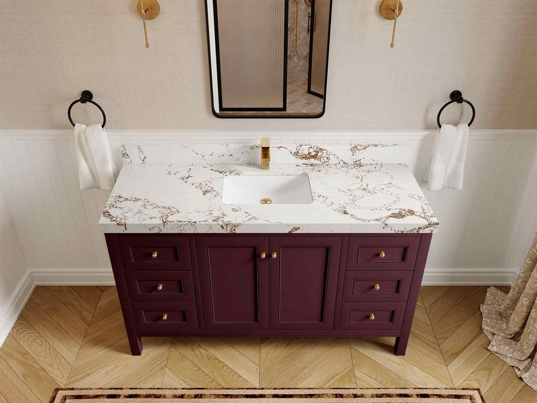 Nashville 60 in. W x 22 in. D Single Sink Bathroom Vanity | 
              
                Burgundy
                
                  
             - NAS_BGD_BRS_60S - photo №40