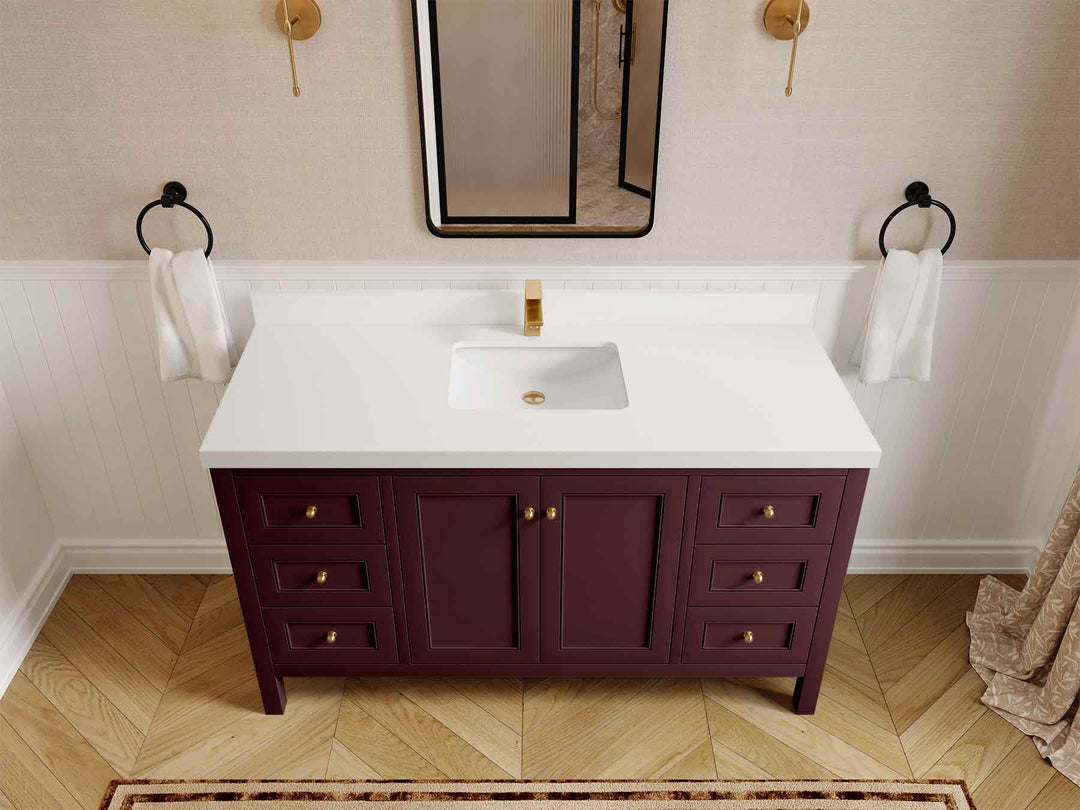 Nashville 60 in. W x 22 in. D Single Sink Bathroom Vanity | 
              
                Burgundy
                
                  
             - NAS_BGD_BRS_60S - photo №46