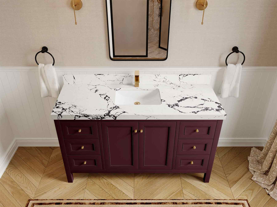 Nashville 60 in. W x 22 in. D Single Sink Bathroom Vanity | 
              
                Burgundy
                
                  
             - NAS_BGD_BRS_60S - photo №42