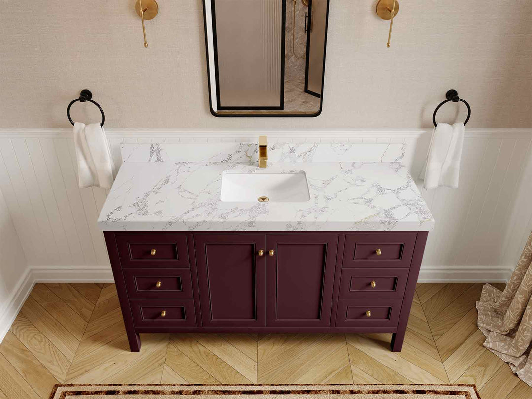 Nashville 60 in. W x 22 in. D Single Sink Bathroom Vanity | 
              
                Burgundy
                
                  
             - NAS_BGD_BRS_60S - photo №22