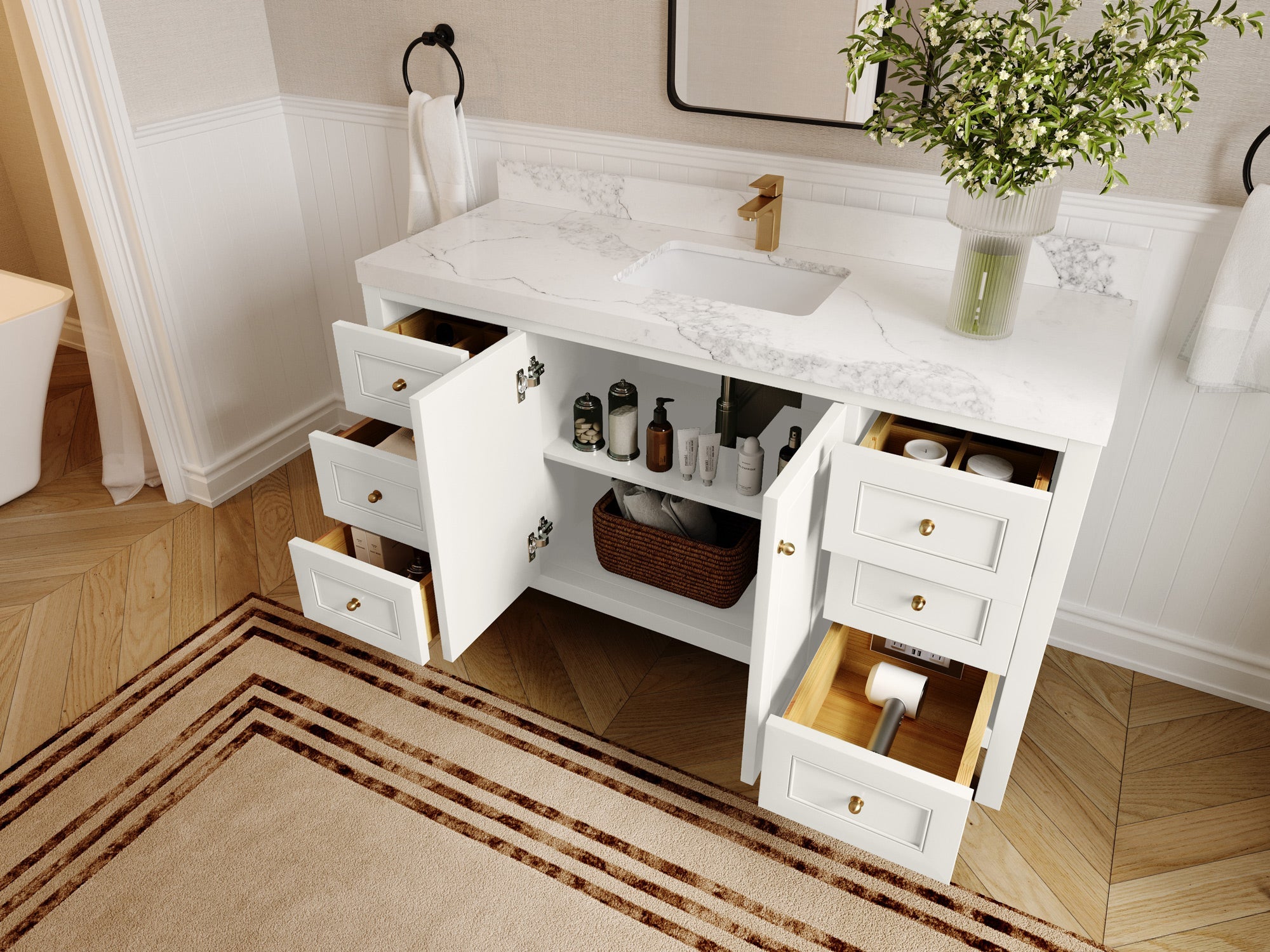 Nashville 60 in. W x 22 in. D Single Sink Bathroom Vanity - Willow Bath and Vanity