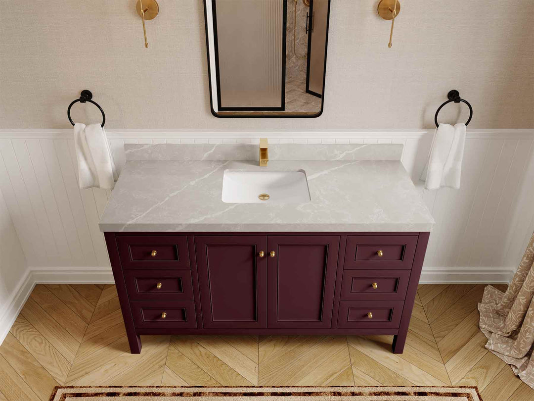 Nashville 60 in. W x 22 in. D Single Sink Bathroom Vanity | 
              
                Burgundy
                
                  
             - NAS_BGD_BRS_60S - photo №34