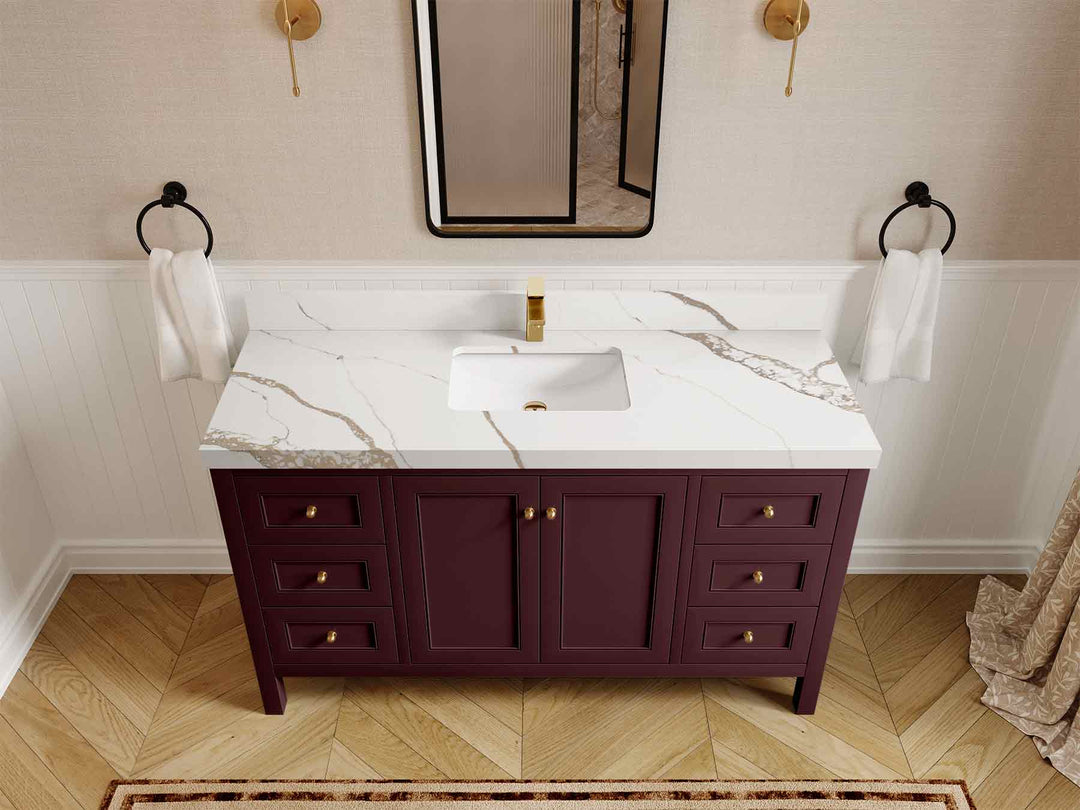 Nashville 60 in. W x 22 in. D Single Sink Bathroom Vanity | 
              
                Burgundy
                
                  
             - NAS_BGD_BRS_60S - photo №18