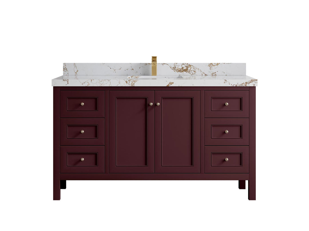 Nashville 60 in. W x 22 in. D Single Sink Bathroom Vanity | 
              
                Burgundy
                
                  
             - NAS_BGD_BRS_60S - photo №41