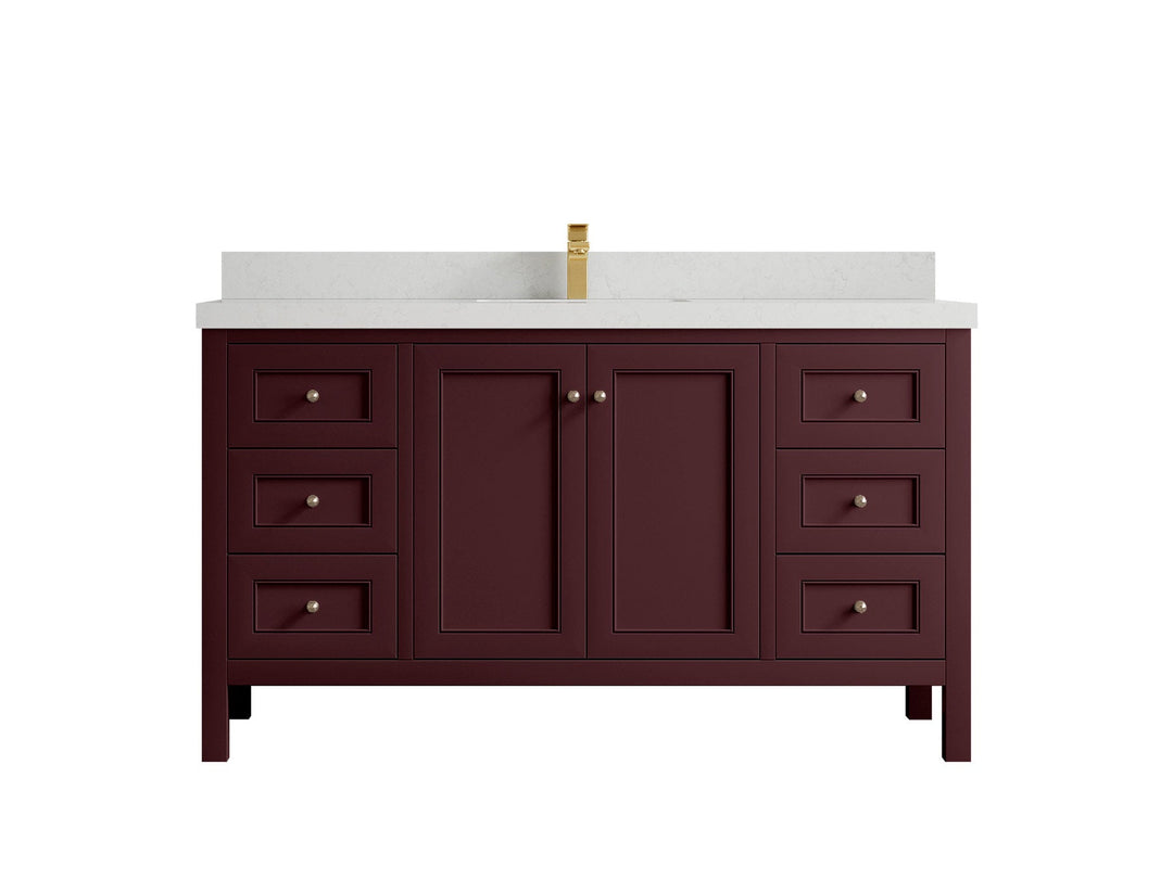 Nashville 60 in. W x 22 in. D Single Sink Bathroom Vanity | 
              
                Burgundy
                
                  
             - NAS_BGD_BRS_60S - photo №15