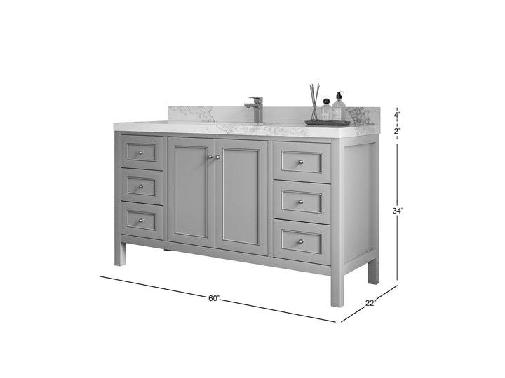 Nashville 60 in. W x 22 in. D Single Sink Bathroom Vanity - photo 5