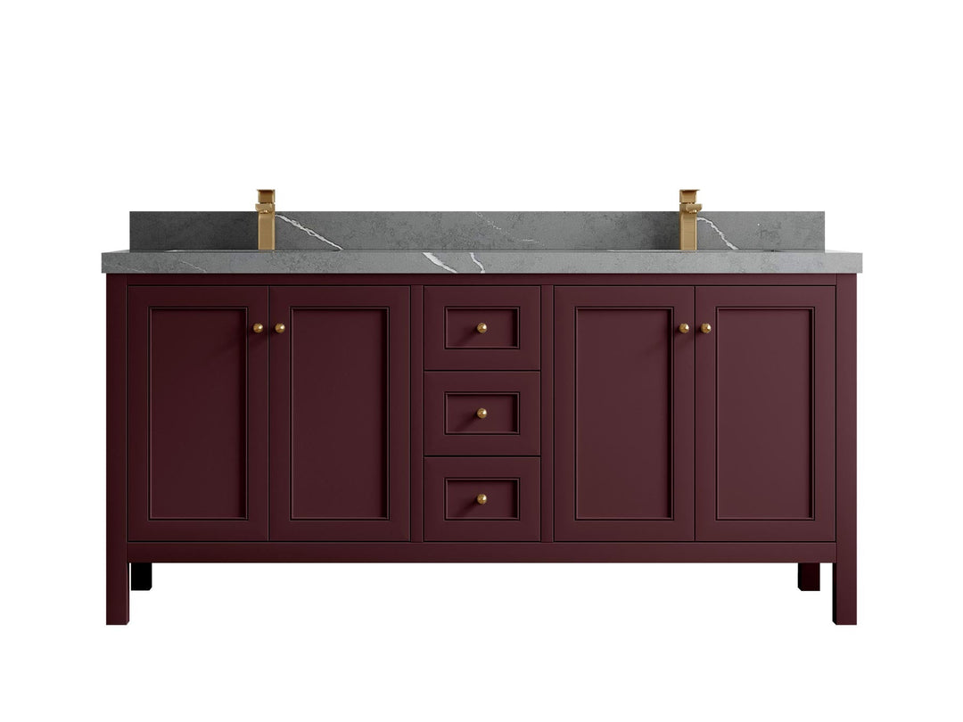 Nashville 72 in. W x 22 in. D Double Sink Bathroom Vanity | 
              
                Burgundy
                
                  
             - NAS_BGD_BRS_72D - photo №19