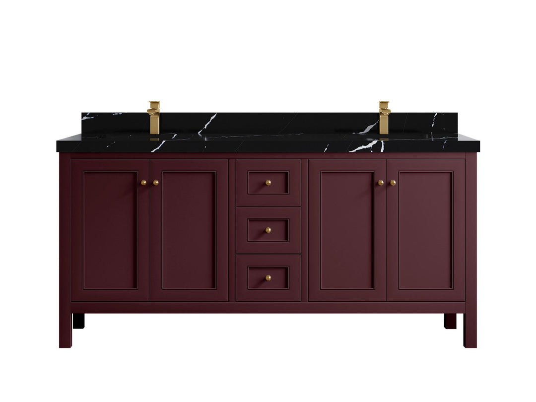 Nashville 72 in. W x 22 in. D Double Sink Bathroom Vanity | 
              
                Burgundy
                
                  
             - NAS_BGD_BRS_72D - photo №25