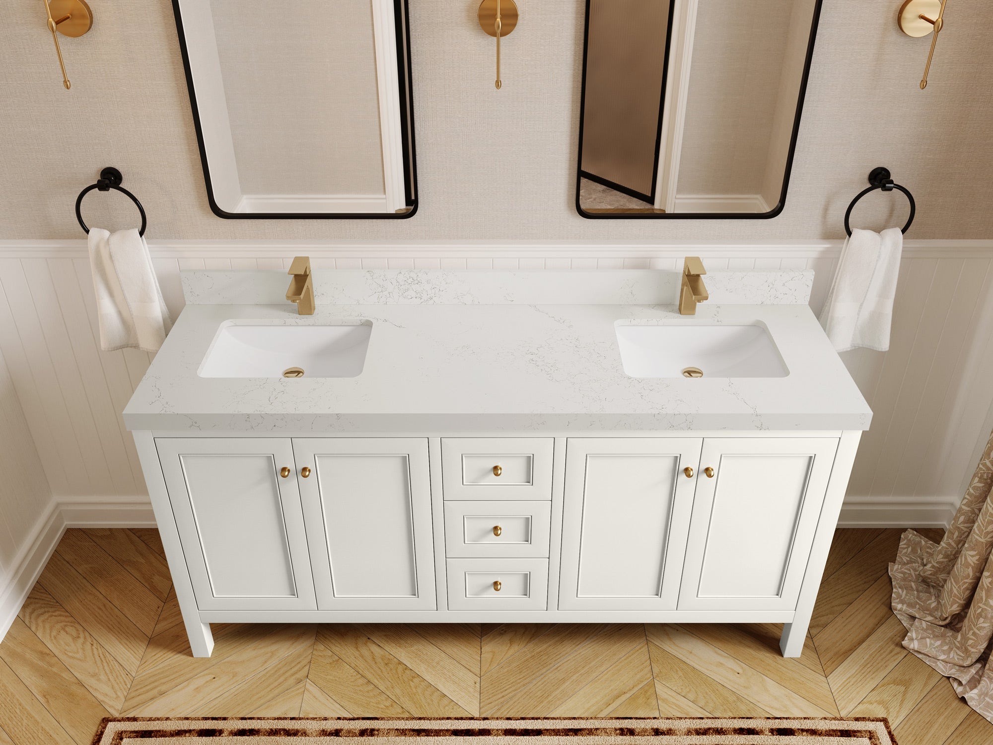 Nashville 72 in. W x 22 in. D Double Sink Bathroom Vanity - Willow Bath and Vanity