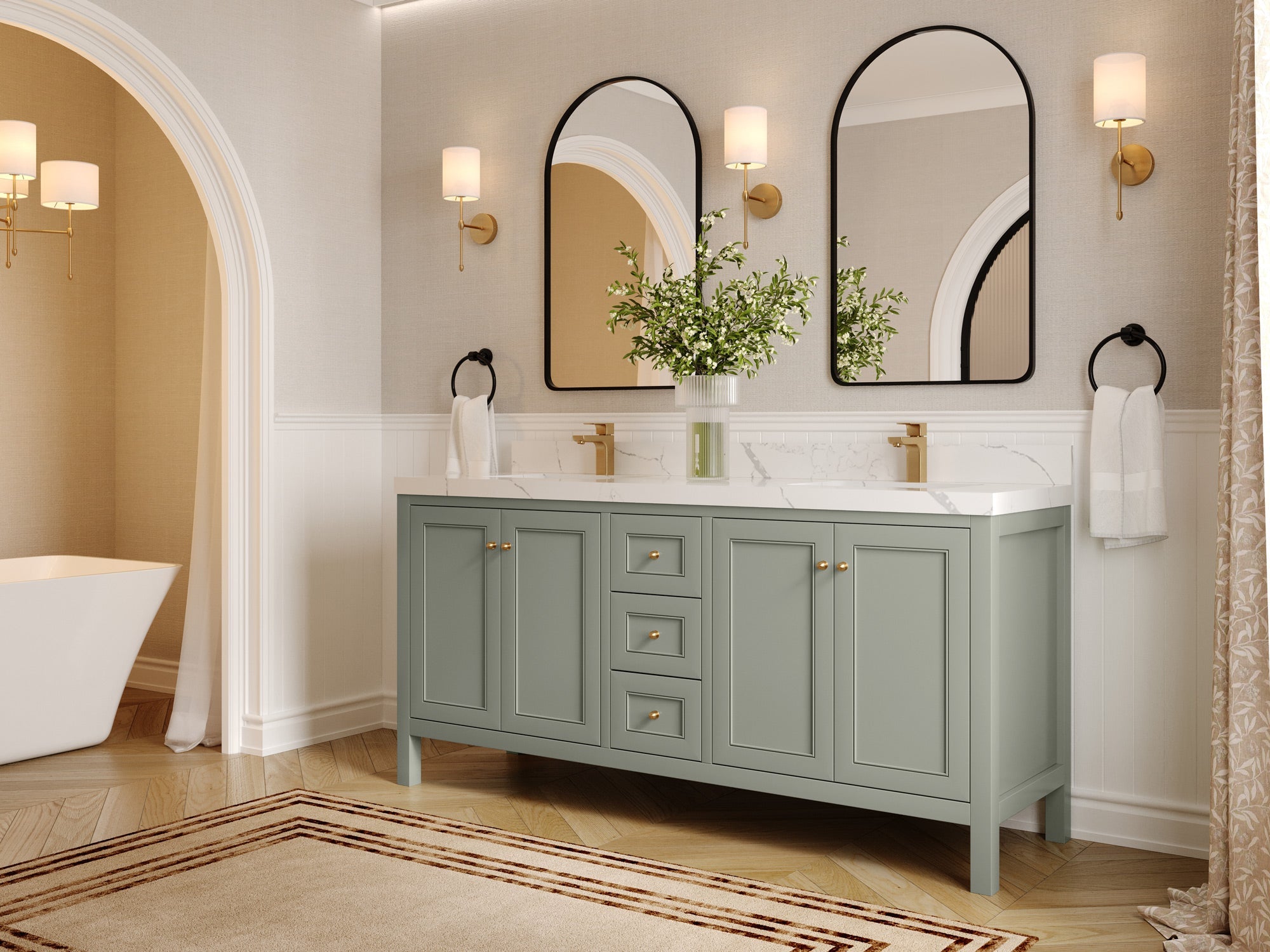 Nashville 72 in. W x 22 in. D Double Sink Bathroom Vanity - Willow Bath and Vanity