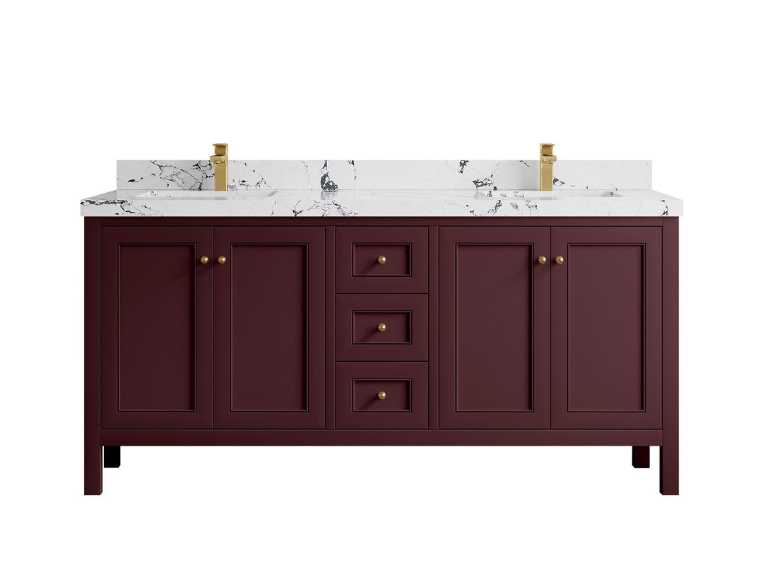 Nashville 72 in. W x 22 in. D Double Sink Bathroom Vanity | 
              
                Burgundy
                
                  
             - NAS_BGD_BRS_72D - photo №47