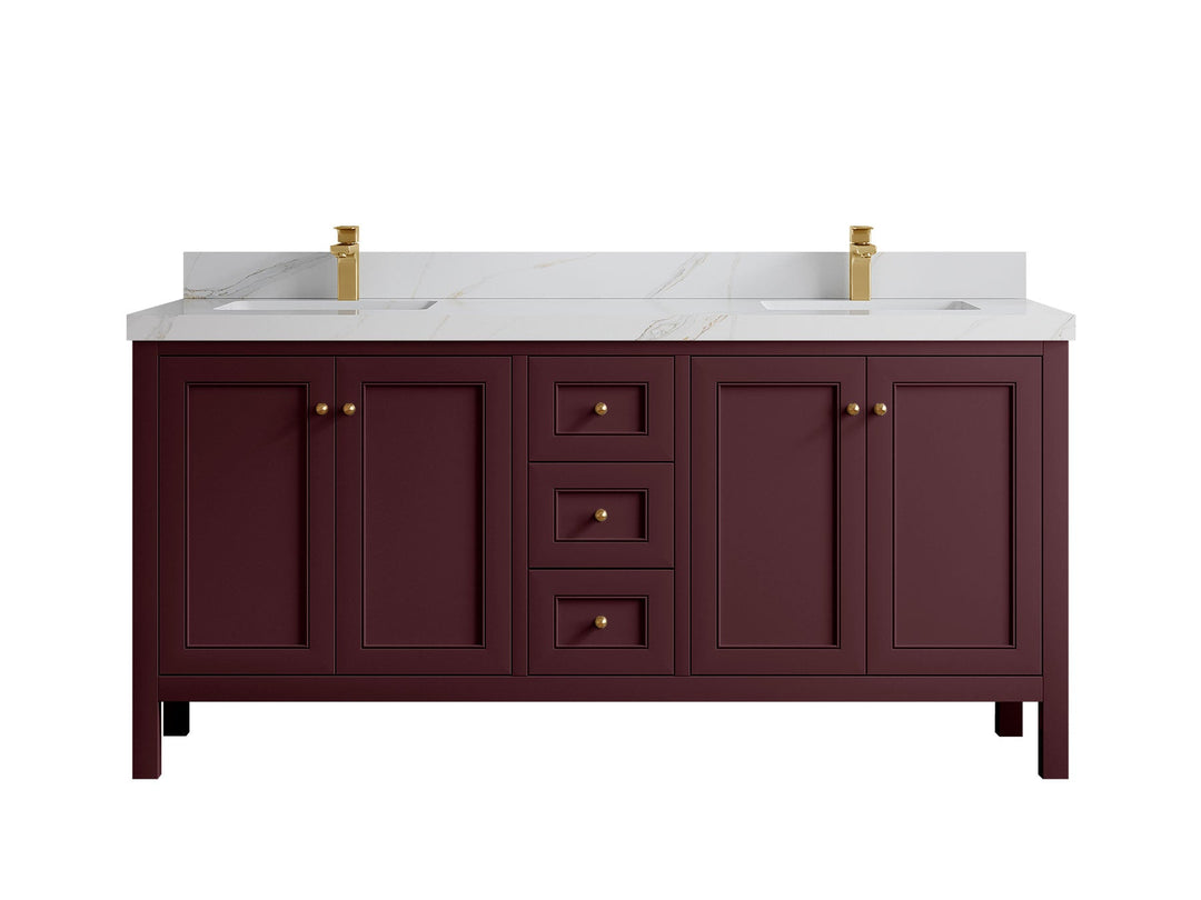 Nashville 72 in. W x 22 in. D Double Sink Bathroom Vanity | 
              
                Burgundy
                
                  
             - NAS_BGD_BRS_72D - photo №33