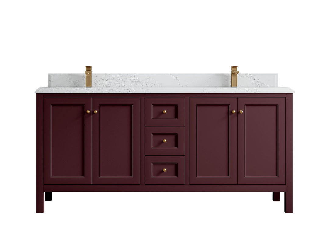 Nashville 72 in. W x 22 in. D Double Sink Bathroom Vanity | 
              
                Burgundy
                
                  
             - NAS_BGD_BRS_72D - photo №15