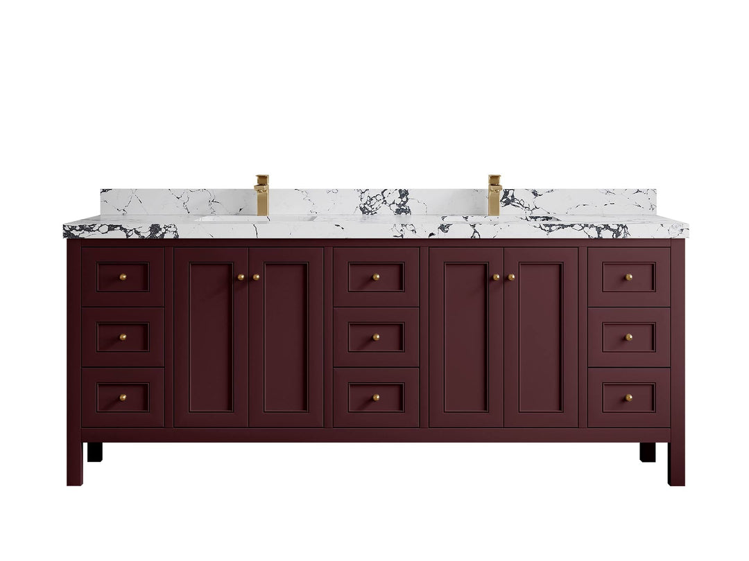Nashville 84 in W x 22 in D Double Sink Bathroom Vanity | 
              
                Burgundy
                
                  
             - NAS_BGD_BRS_84 - photo №40