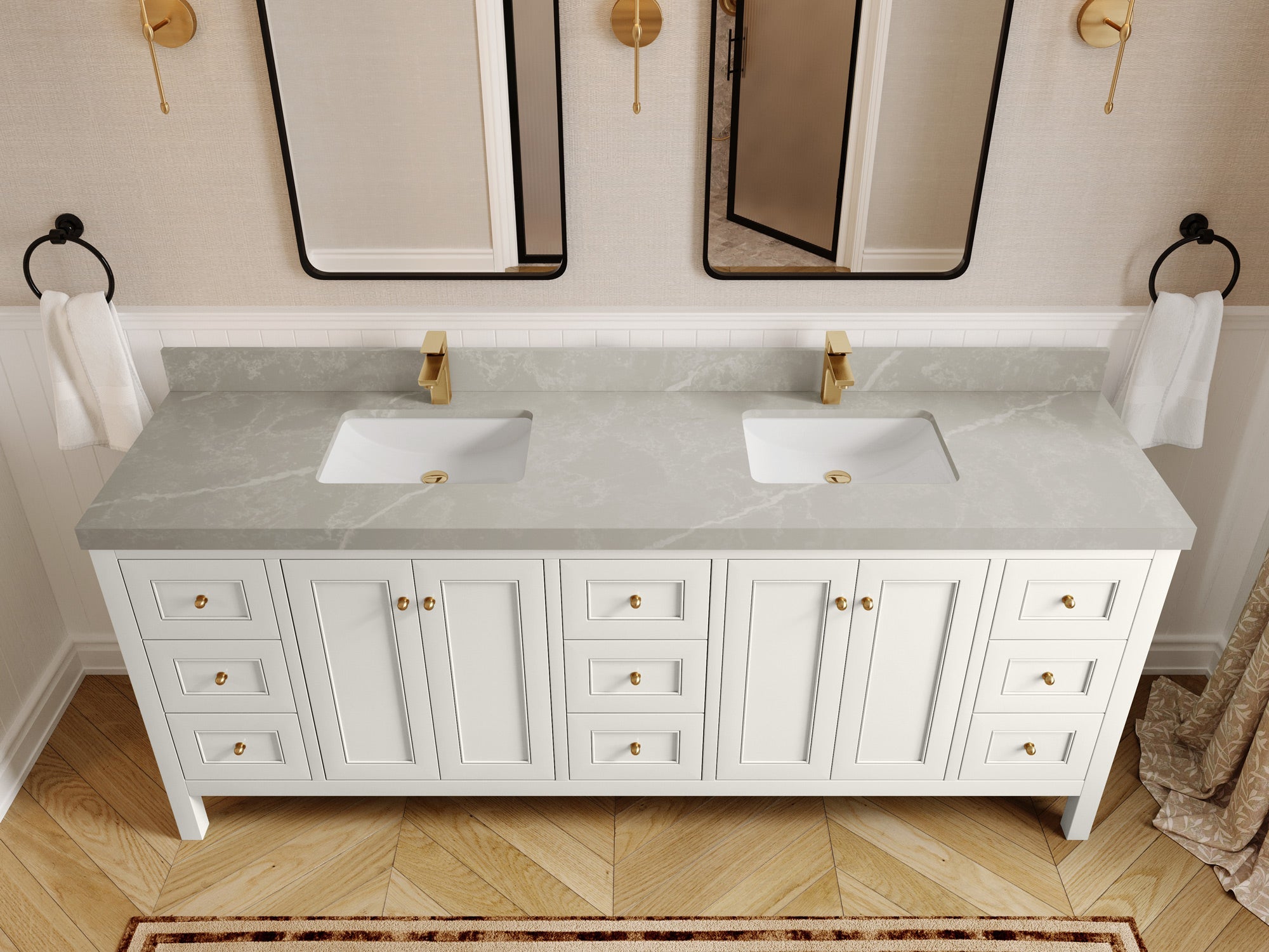 Nashville 84 in W x 22 in D Double Sink Bathroom Vanity - Willow Bath and Vanity