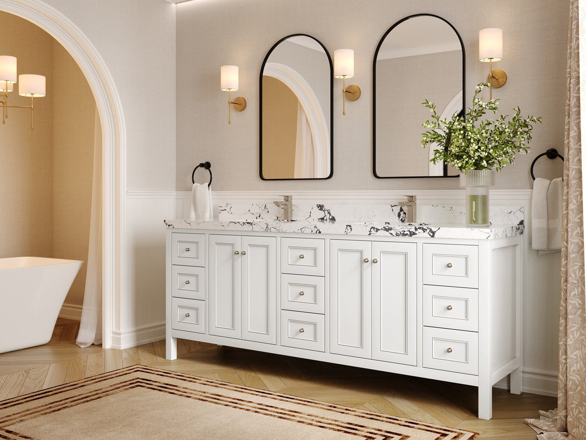 Nashville 84 in W x 22 in D Double Sink Bathroom Vanity - Willow Bath and Vanity