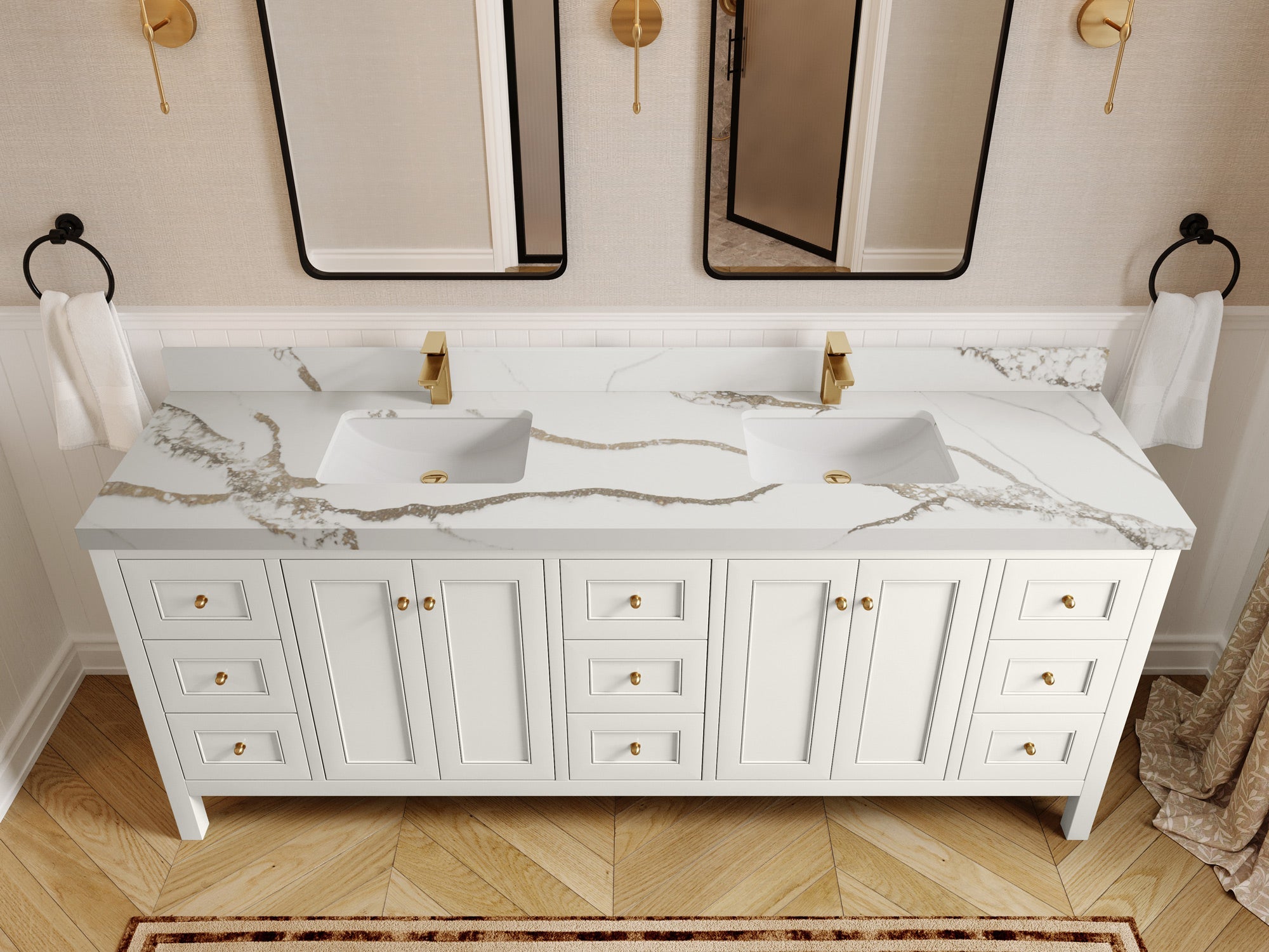 Nashville 84 in W x 22 in D Double Sink Bathroom Vanity - Willow Bath and Vanity
