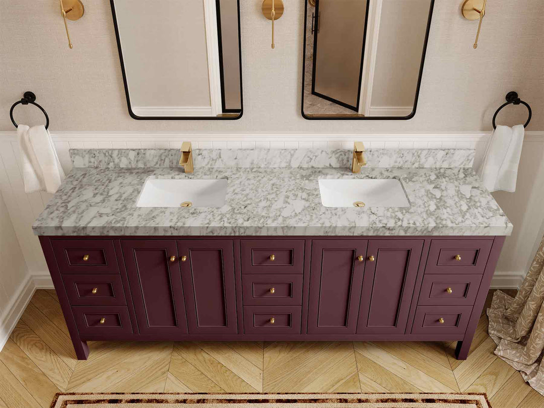 Nashville 84 in W x 22 in D Double Sink Bathroom Vanity | 
              
                Burgundy
                
                  
             - NAS_BGD_BRS_84 - photo №7
