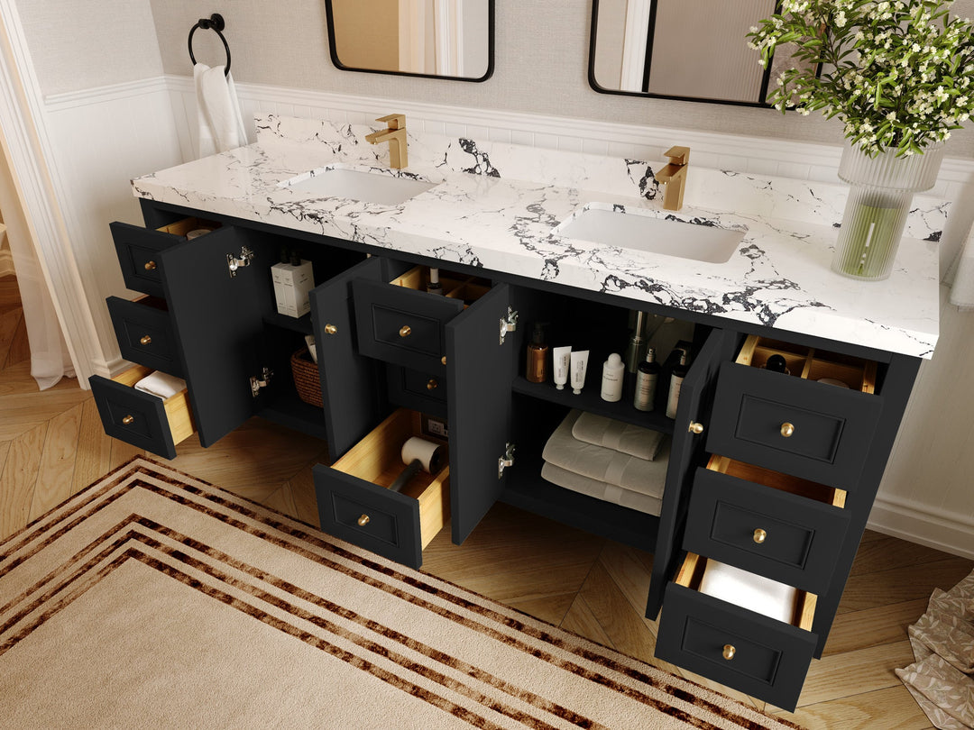 Nashville 84 in W x 22 in D Double Sink Bathroom Vanity - Willow Bath and Vanity