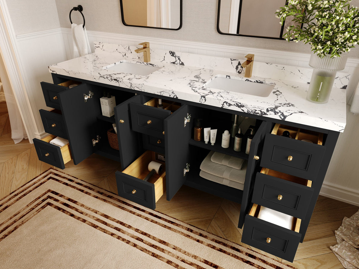 Nashville 84 in W x 22 in D Double Sink Bathroom Vanity - Willow Bath and Vanity