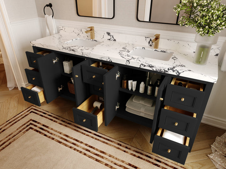 Nashville 84 in W x 22 in D Double Sink Bathroom Vanity - photo 4