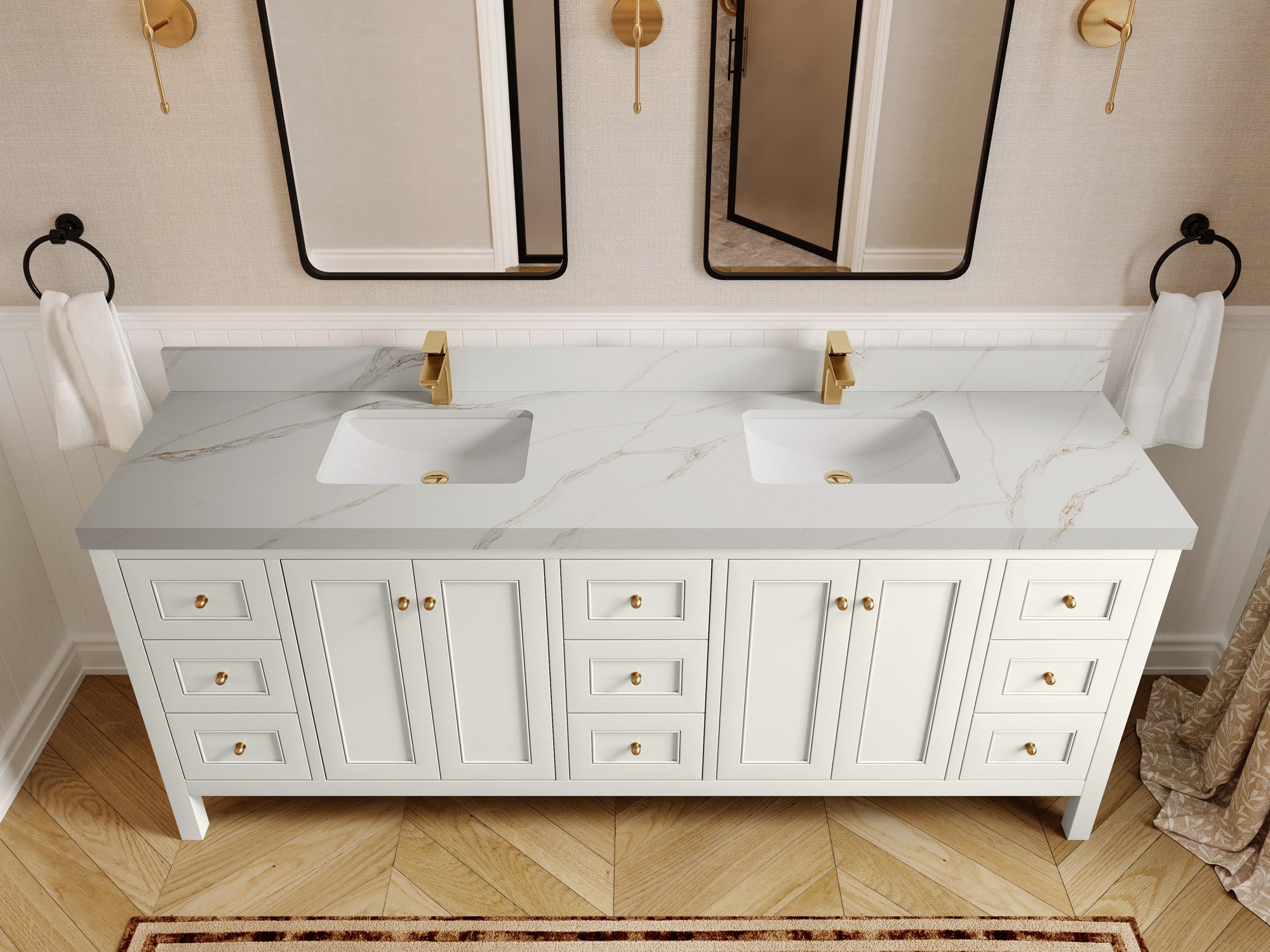 Nashville 84 in W x 22 in D Double Sink Bathroom Vanity - Willow Bath and Vanity